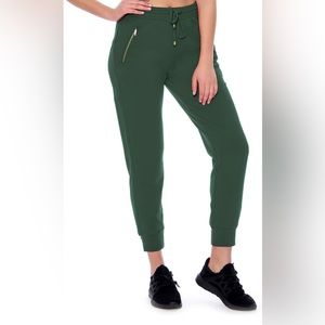 NWT Women’s Plus Size Bae City Sycamore Green Soft Joggers with Gold Zippers